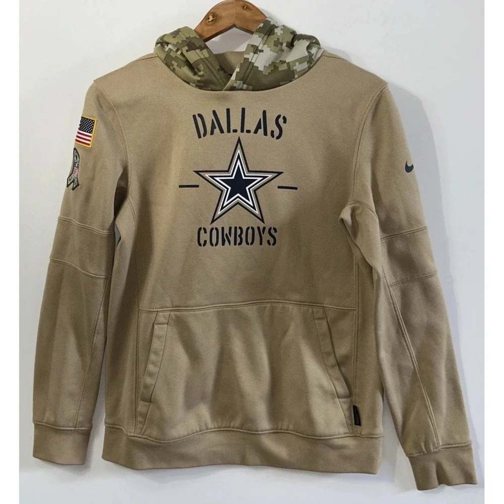 Boys Nike On Field Dallas Cowboys NFL Salute‎ To Service Hoodie Large 14-16 🏈